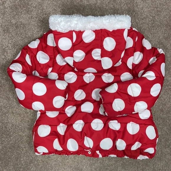 Disney store Minnie Mouse polka dot red white winter coat 7/8 - Picture 7 of 11